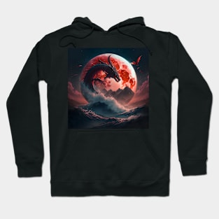 Dragon Flying over the Moon Hoodie